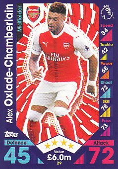 Alex Oxlade-Chamberlain Arsenal 2016/17 Topps Match Attax #29